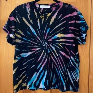 Daydreamer Black and Rainbow Tie-Dye Tee